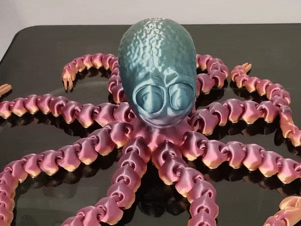 Articulated Octopus 14 in long (White)