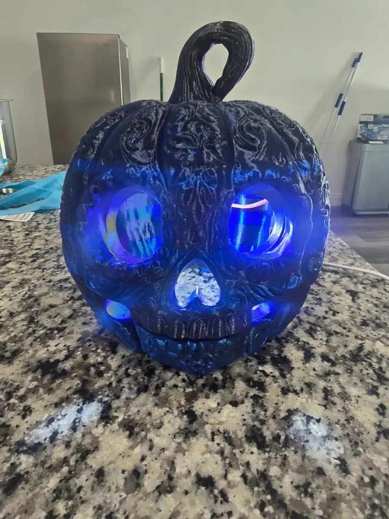 Day of The Dead Led Lit Skull Very Bright (RED/GOLD)