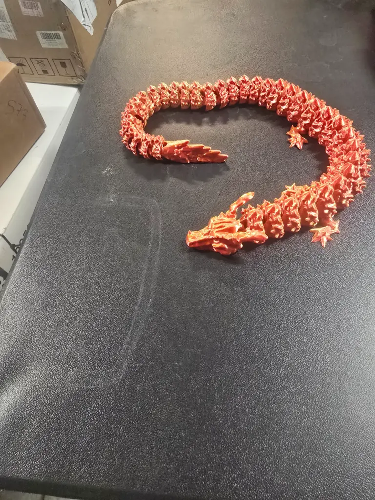 Articulated Dragon 2 Feet Long 1 3/4 Inches Tall (Rose/ Gold)